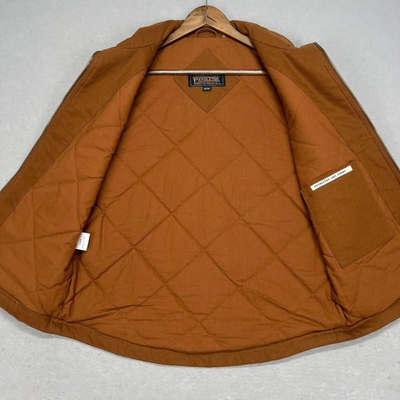 Pendleton Pine Grove Canvas Vest Mens M Brown Full Zip Mock Neck OFAK Prototype - Picture 3 of 11